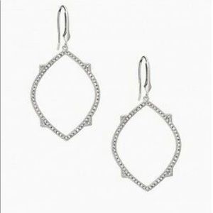 Stella & Dot Silver Pavé Open Chandeliers Earrings - 1.75"L x 1.25"W